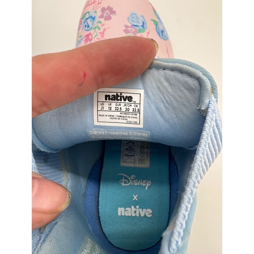 Disney X Native Kids Pink & Blue Floral Princess Rain Boots size 1 - Picture 4 of 12